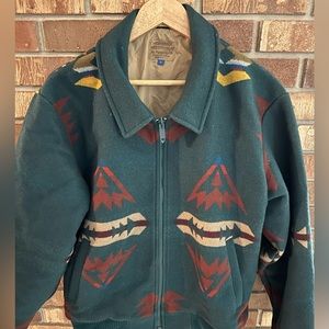 Rare Pendleton High Grade green wool Aztec jacket